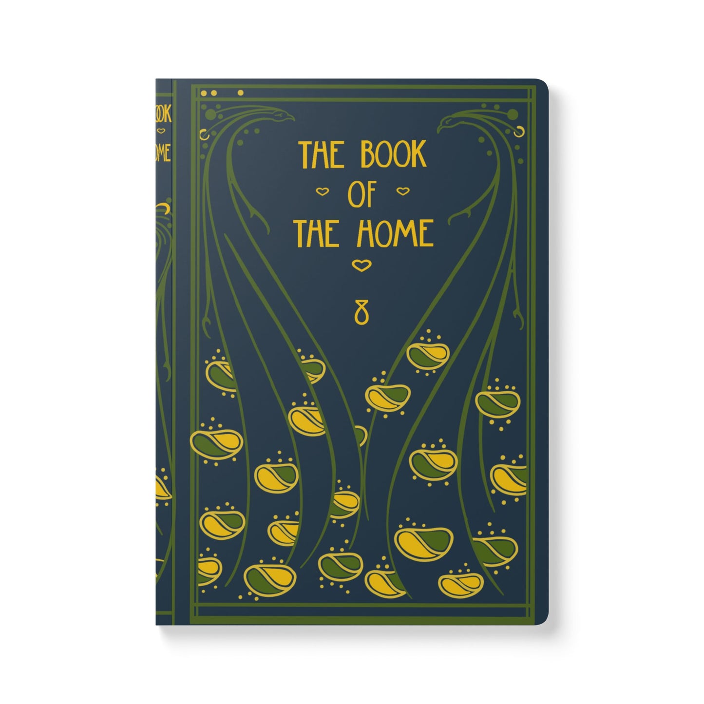 'The Book of The Home' Vintage Book Cover w/Peacock Softcover Journal