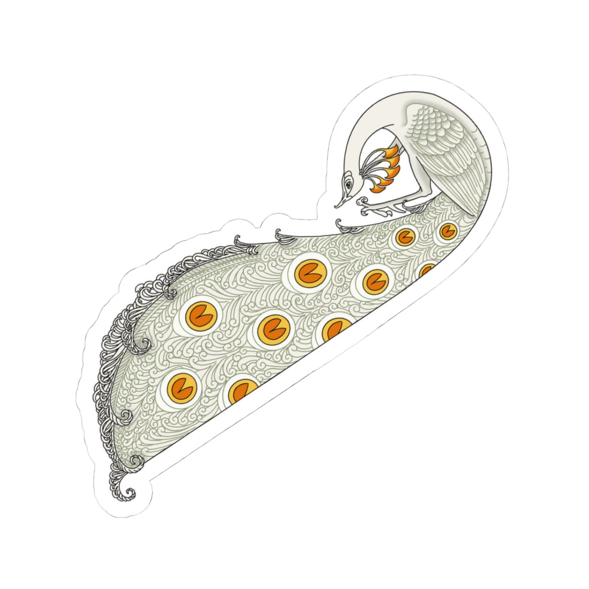 Elegant White Peacock Stickers