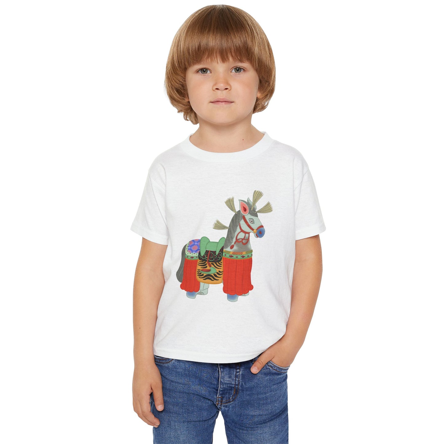 Colorful Folk Horse Toddler T-Shirt — Cute Traditional Piñata-Inspired Print