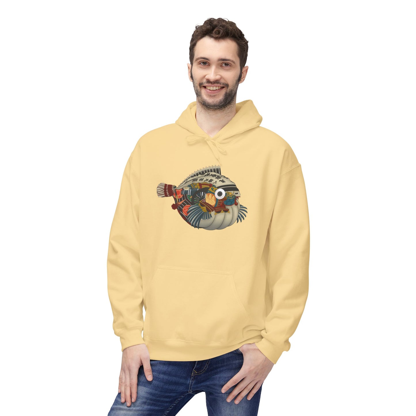 Pufferfish Art Hoodie — Colorful Japanese Fish Graphic Pullover