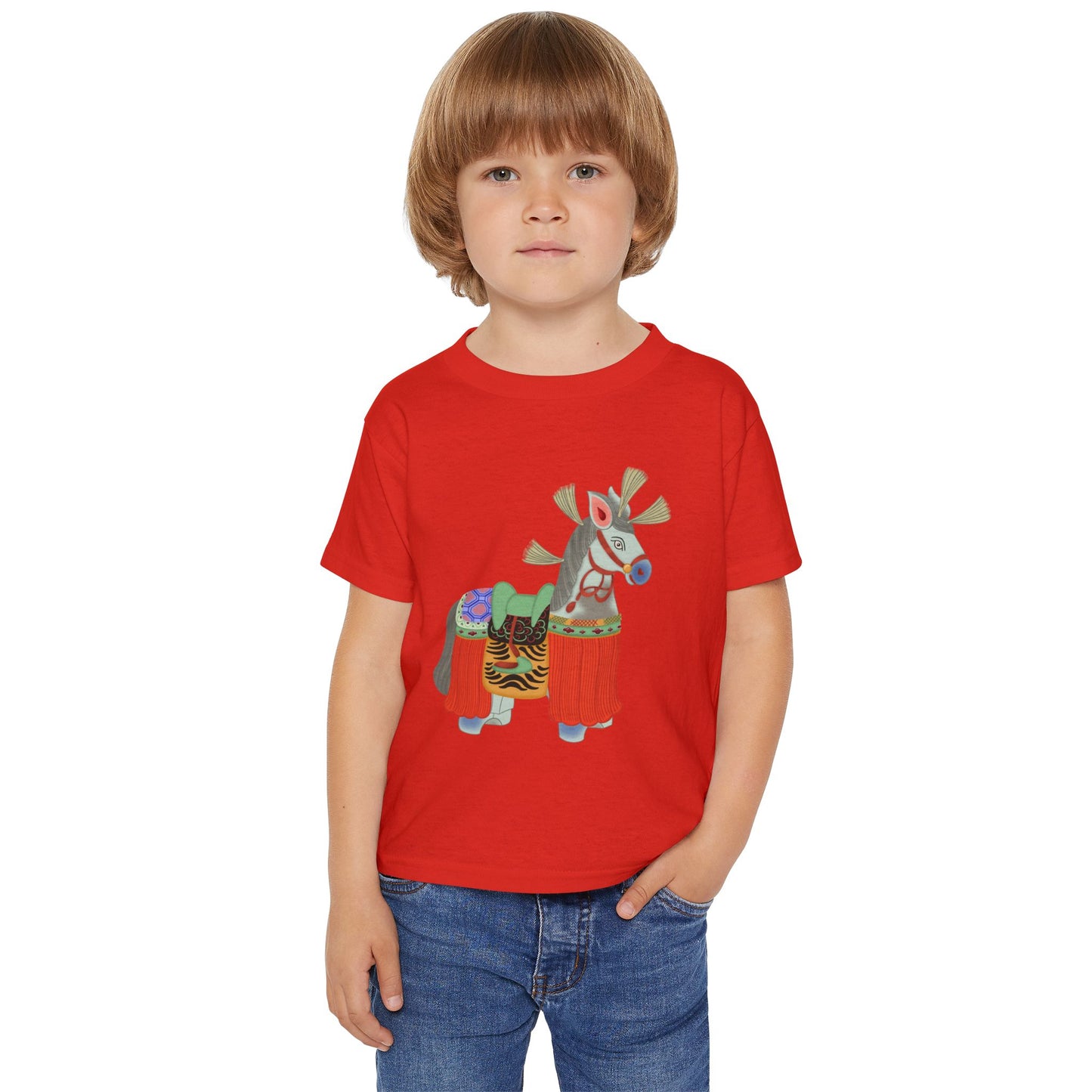 Colorful Folk Horse Toddler T-Shirt — Cute Traditional Piñata-Inspired Print