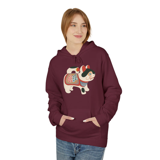 Lucky Inu Hariko illustration by Kawasaki Kyosen Hoodie — Japanese Lucky Cat Pullover