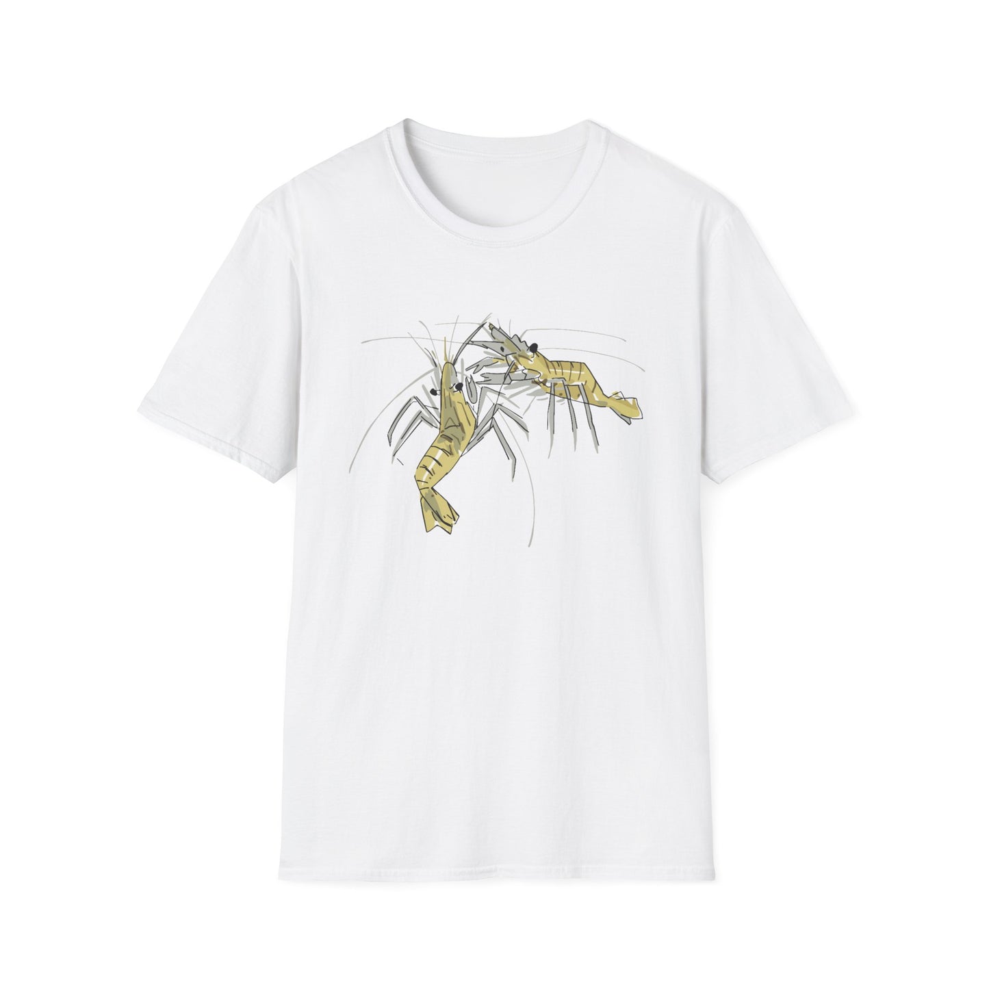 les crevettes by Mathurin Méheut Unizex Tshirt — Minimal Coastal Seafood Graphic Tshirt