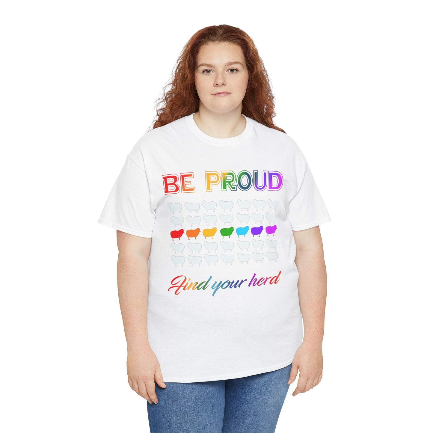Proud Pride Tee, LGBTQ+ Find Your Herd Unisex Heavy Cotton T-Shirt,