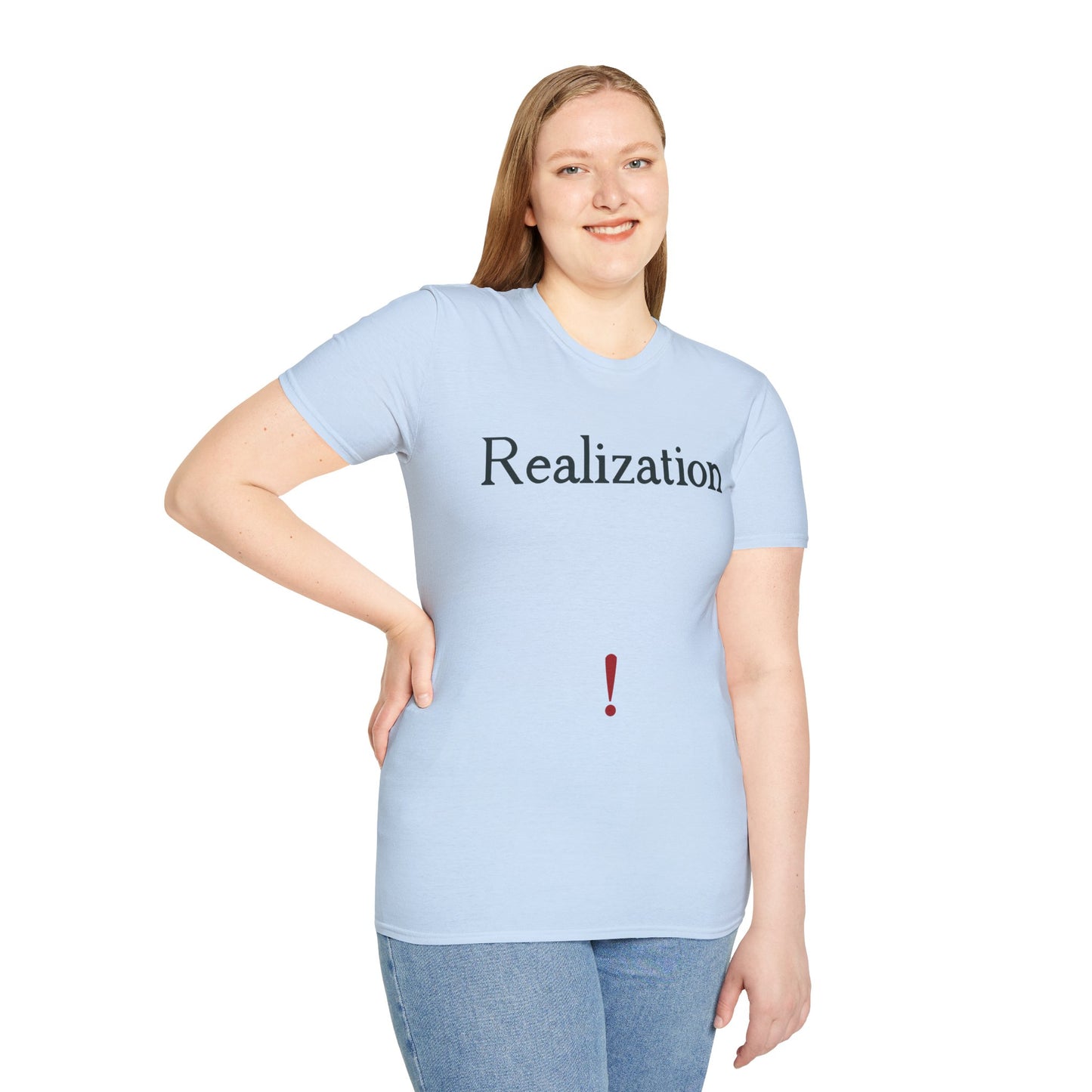 Realization T‑Shirt — Minimalist Inspirational Tee with 'Realization' Text