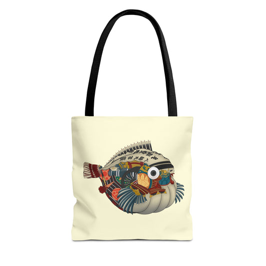 Puffer Fish Japanese Art Tote Bag — Colorful Japanese-Inspired Marine Illustration