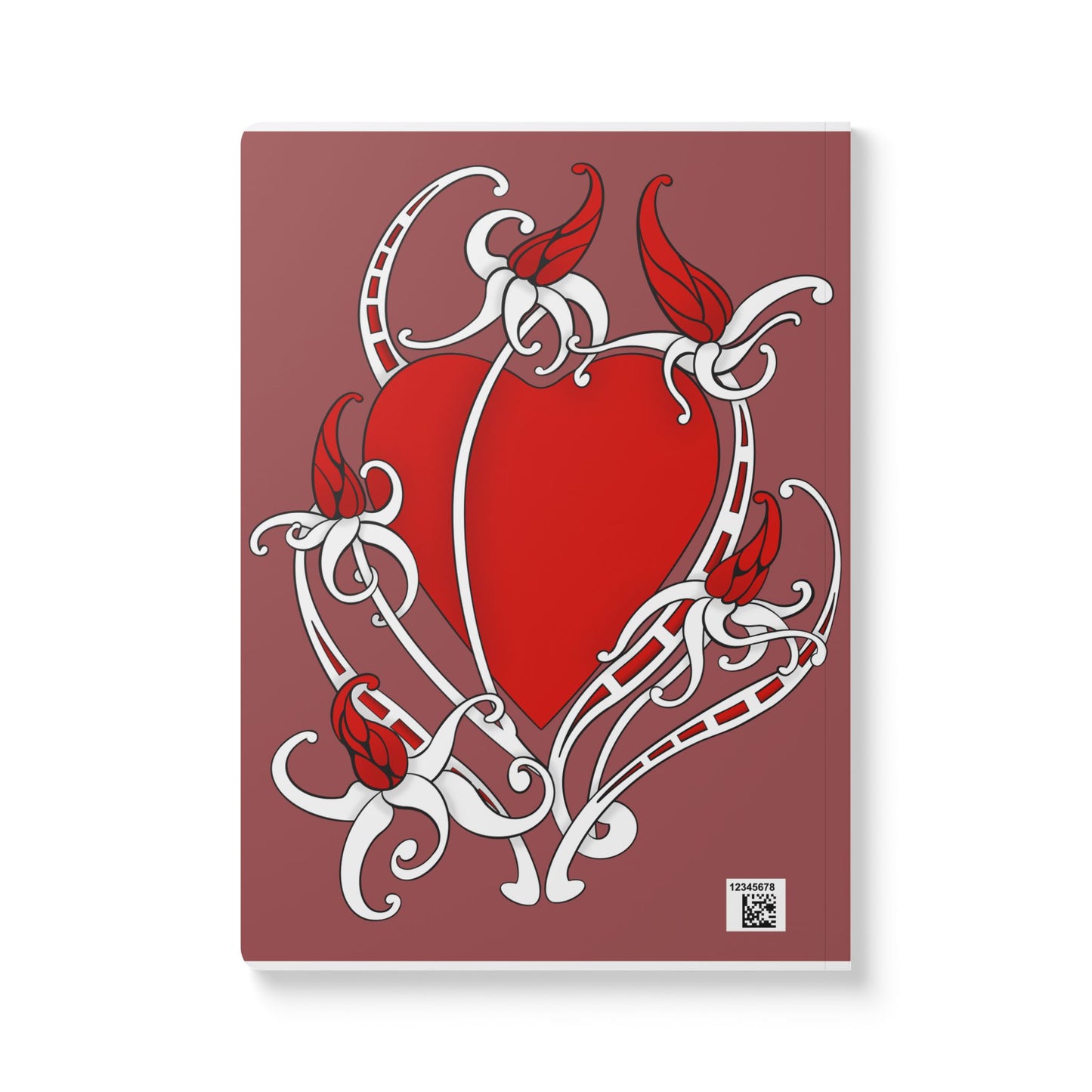 The Black Cat Heart Softcover Journal — Gothic Heart Art Notebook for Writing & Sketching