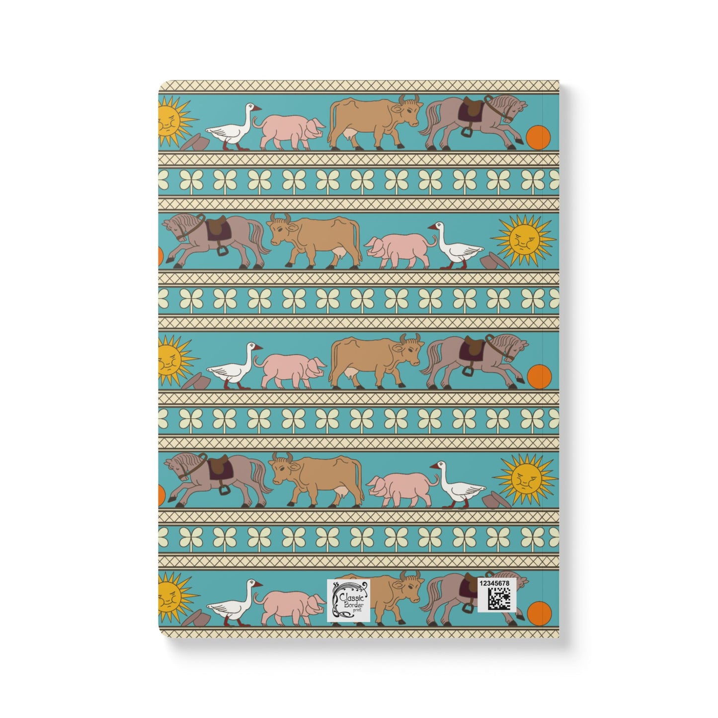 Vintage Book Cover with Farm Animal Softcover Journal