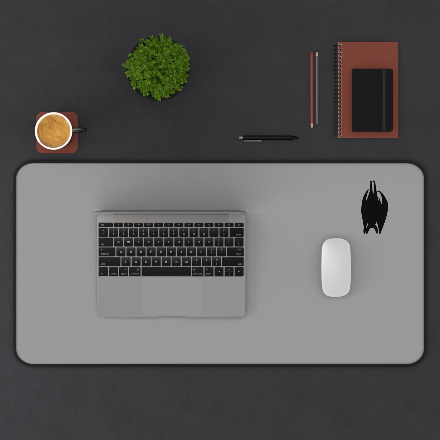 Sleek Black Hangin Bat Desk Mat
