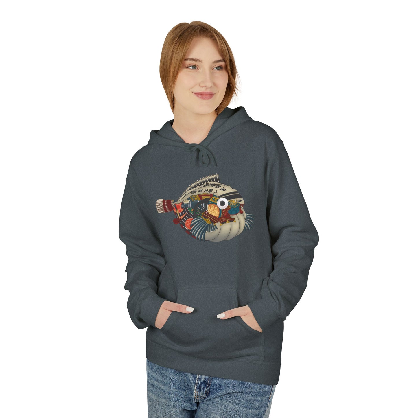 Pufferfish Art Hoodie — Colorful Japanese Fish Graphic Pullover