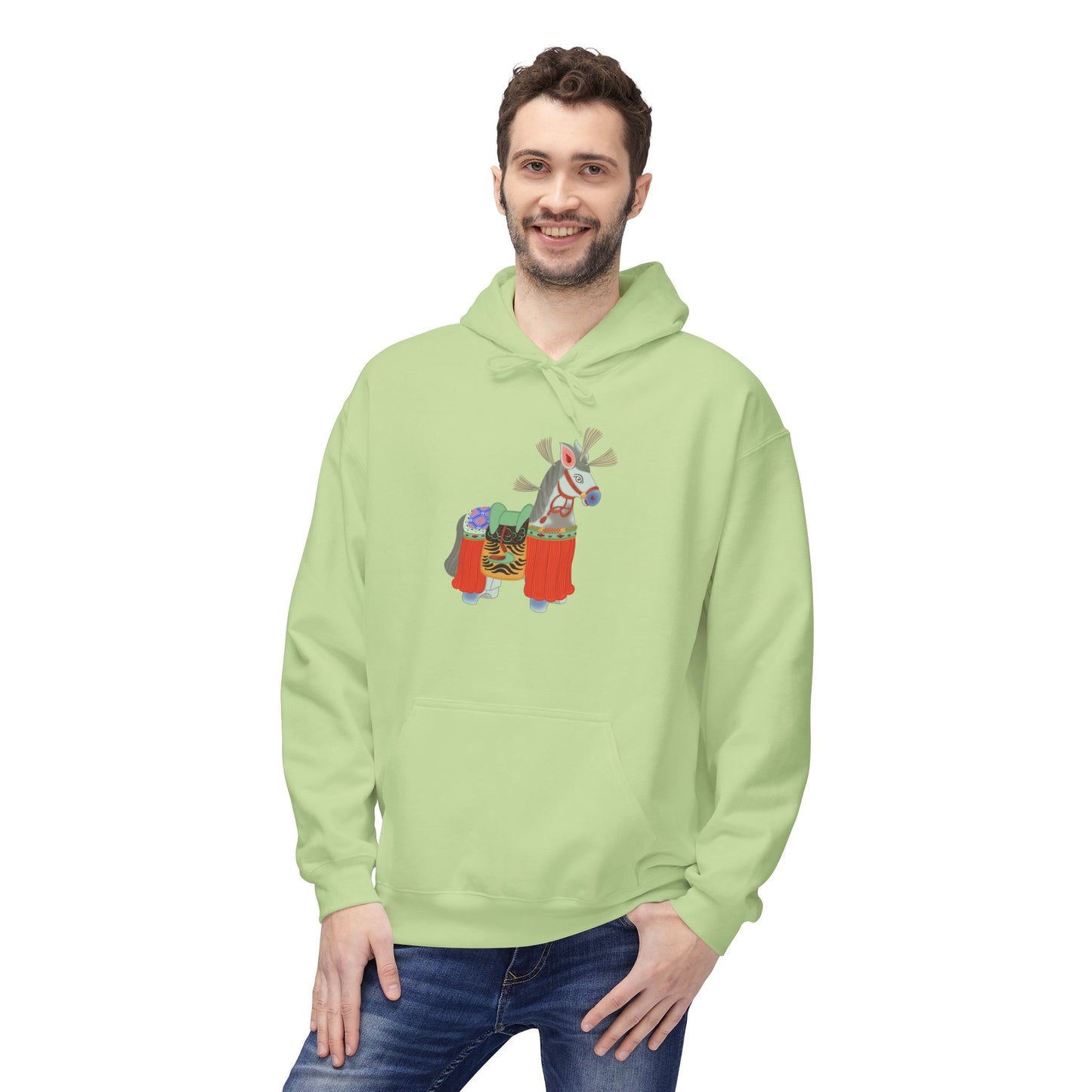 Japanese Vintage Toy Horse Hoodie — Cute Painter Horse Graphic Sweatshirt
