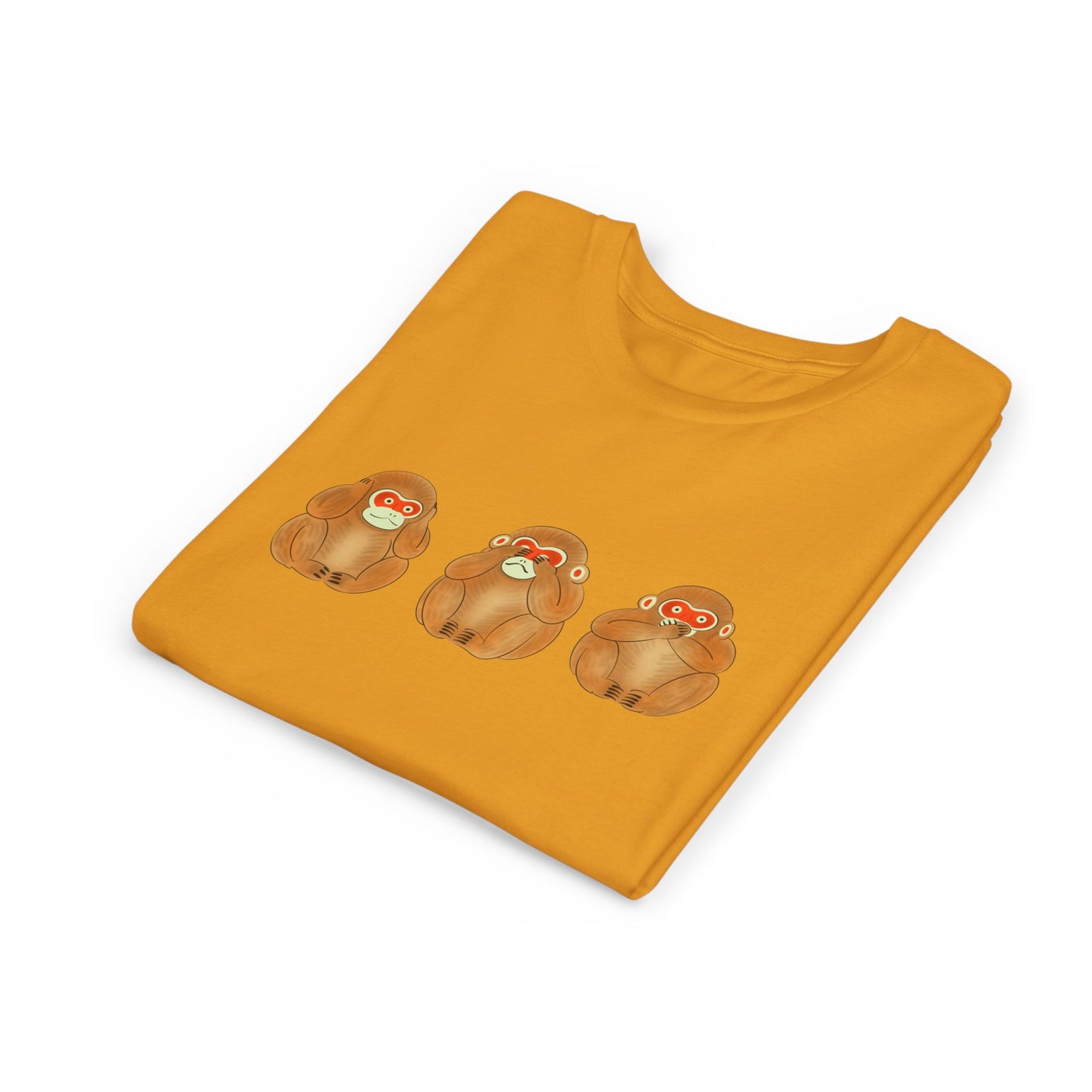Three Wise Monkeys Fushimi clay doll Youth TShirt | Three Wise Monkeys