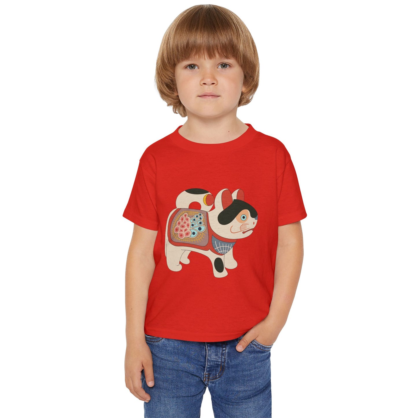 Lucky Inu Hariko illustration by Kawasaki Kyosen Toddler Tshirt — Japanese Lucky Cat Tee
