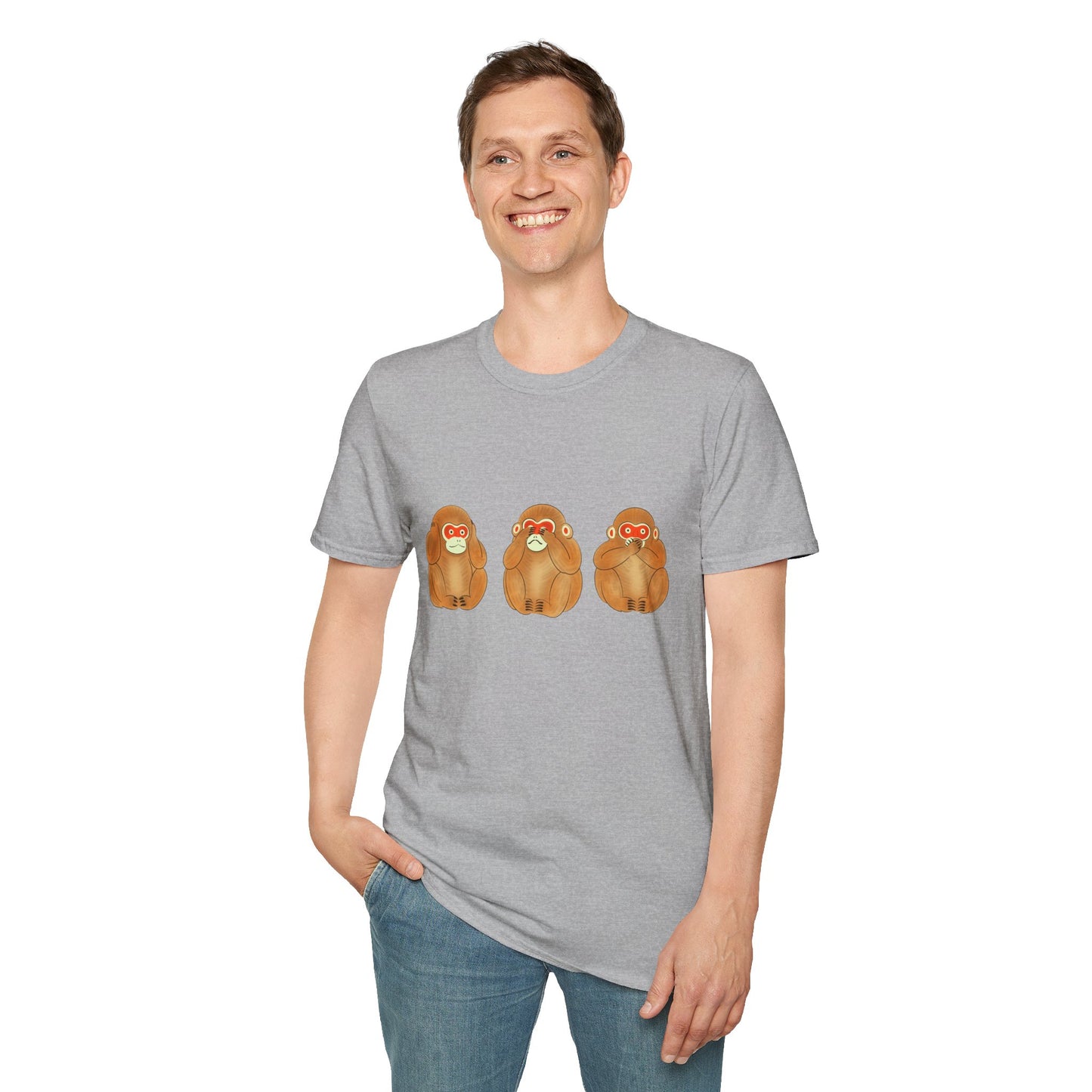 Three Wise Monkeys Fushimi clay doll Tshirt | Three Wise MonkeysGraphic Tee