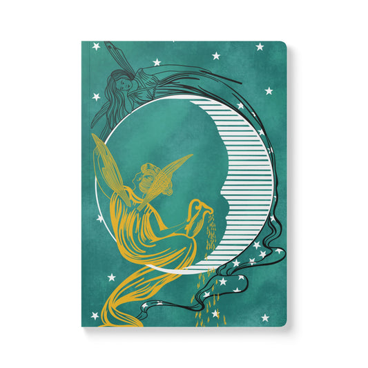 Celestial Fairy Moon Design Softcover Journal