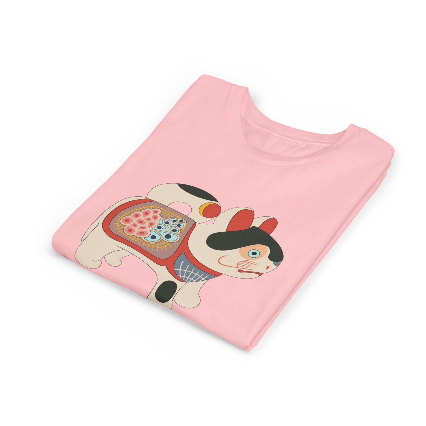 Lucky Inu Hariko illustration by Kawasaki Kyosen Youth Tshirt— Japanese Lucky Cat Tee