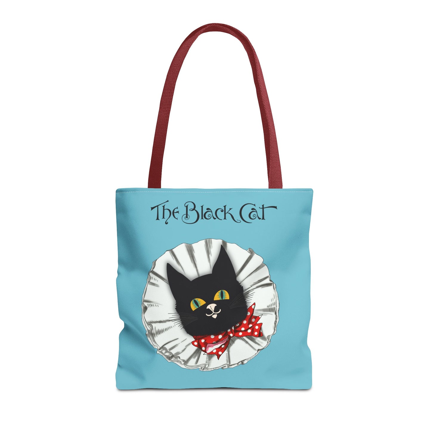 The Black Cat Clown Blue Tote Bag — Cute Vintage Cat Illustration Tote