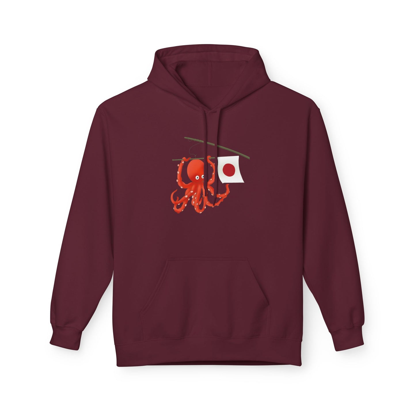 "Tako" Japanese Octopus Hoodie — Cute Red Octopus Graphic Pullover