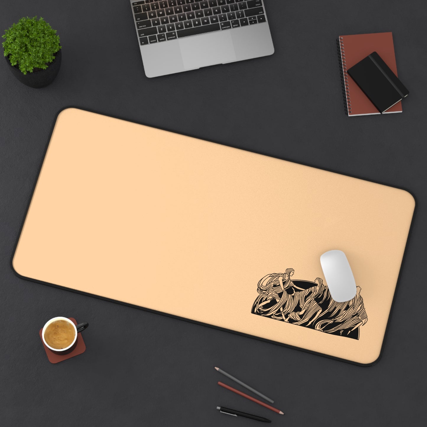 Elegant Desk Mat with Dancing Figure Design