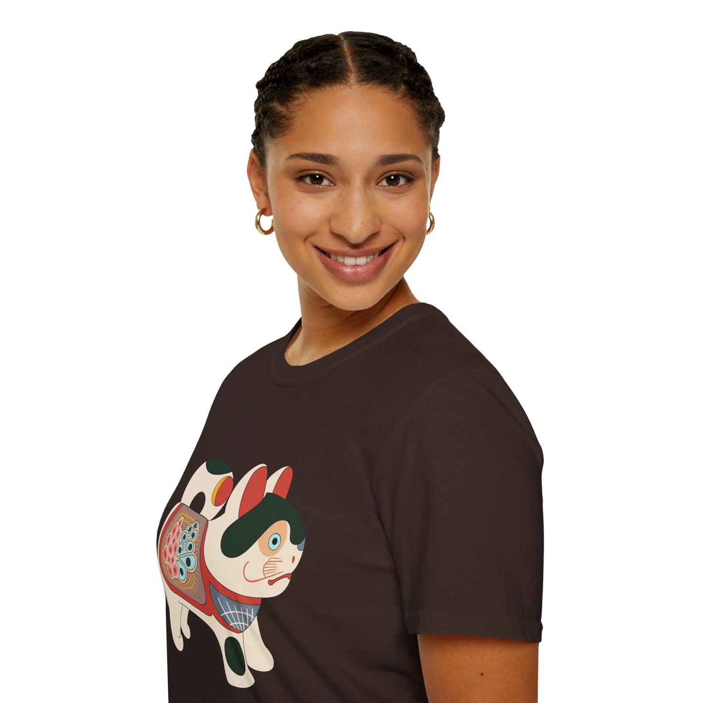 Lucky Inu Hariko illustration by Kawasaki Kyosen Tshirt— Japanese Lucky Cat Tee