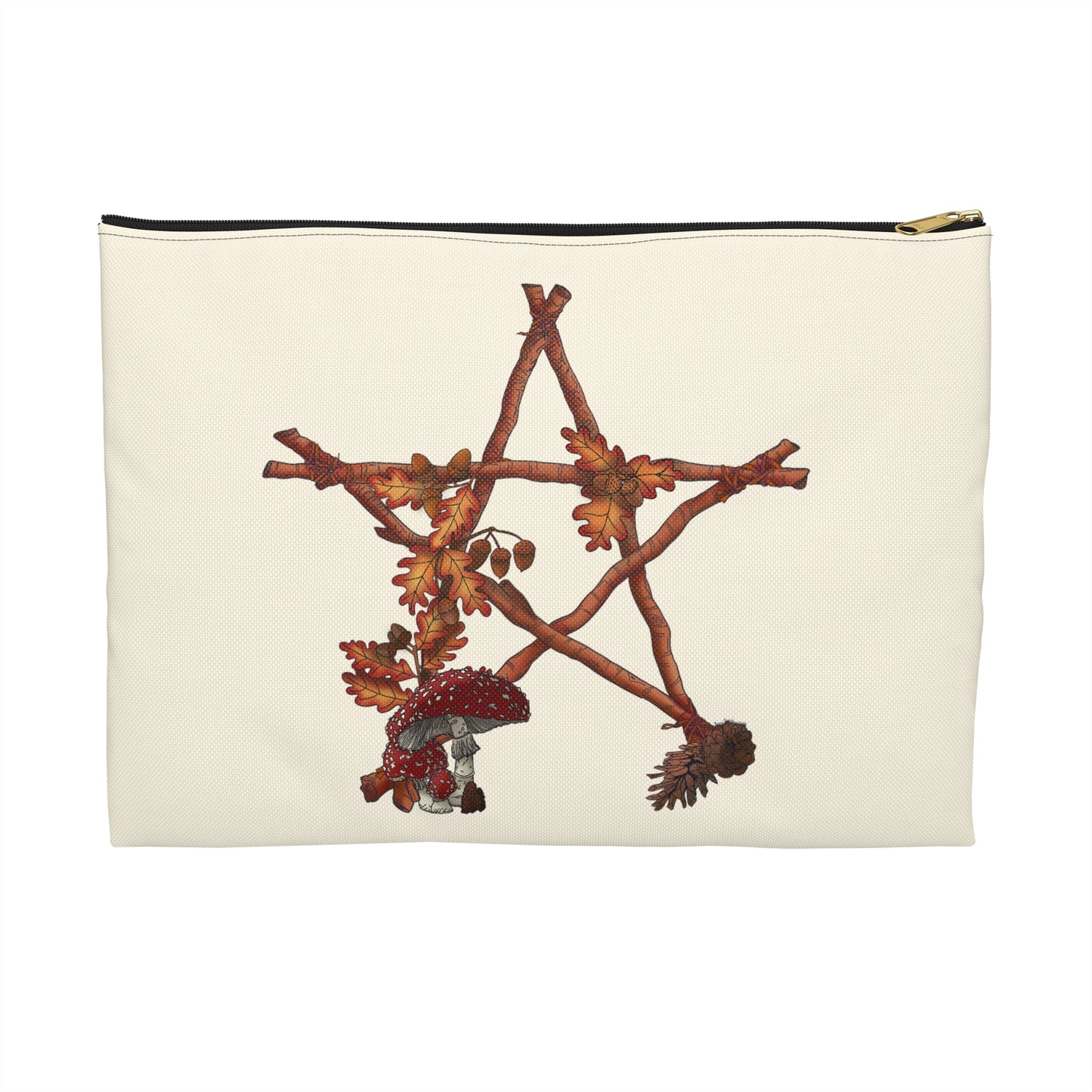 Mabon Accessory Pouch with Nature Motif, Ideal for Gifts, Travel, Makeup, Organzier, Eco-Friendly, Seasonal Decor