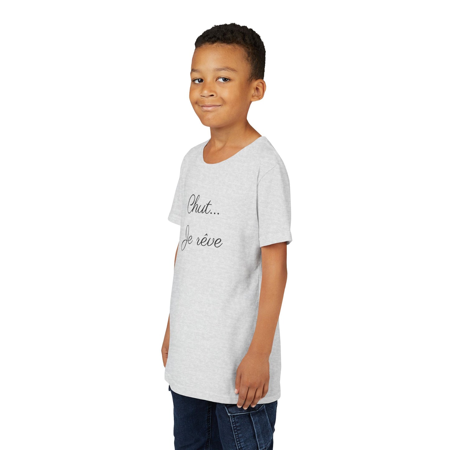 Youth Tee — "Chut... Je rêve" French Script Kids Shirt