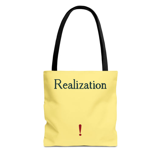 Realization Exclamation Tote Bag — Yellow AOP Everyday Carry
