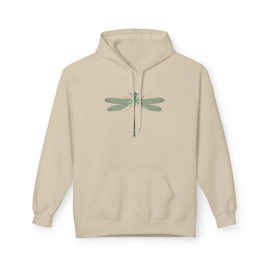 Dragonfly Minimalist Hoodie — Subtle Green Nature Graphic