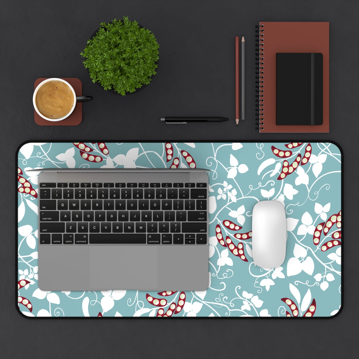 Floral & Pea Pods Desk Mat