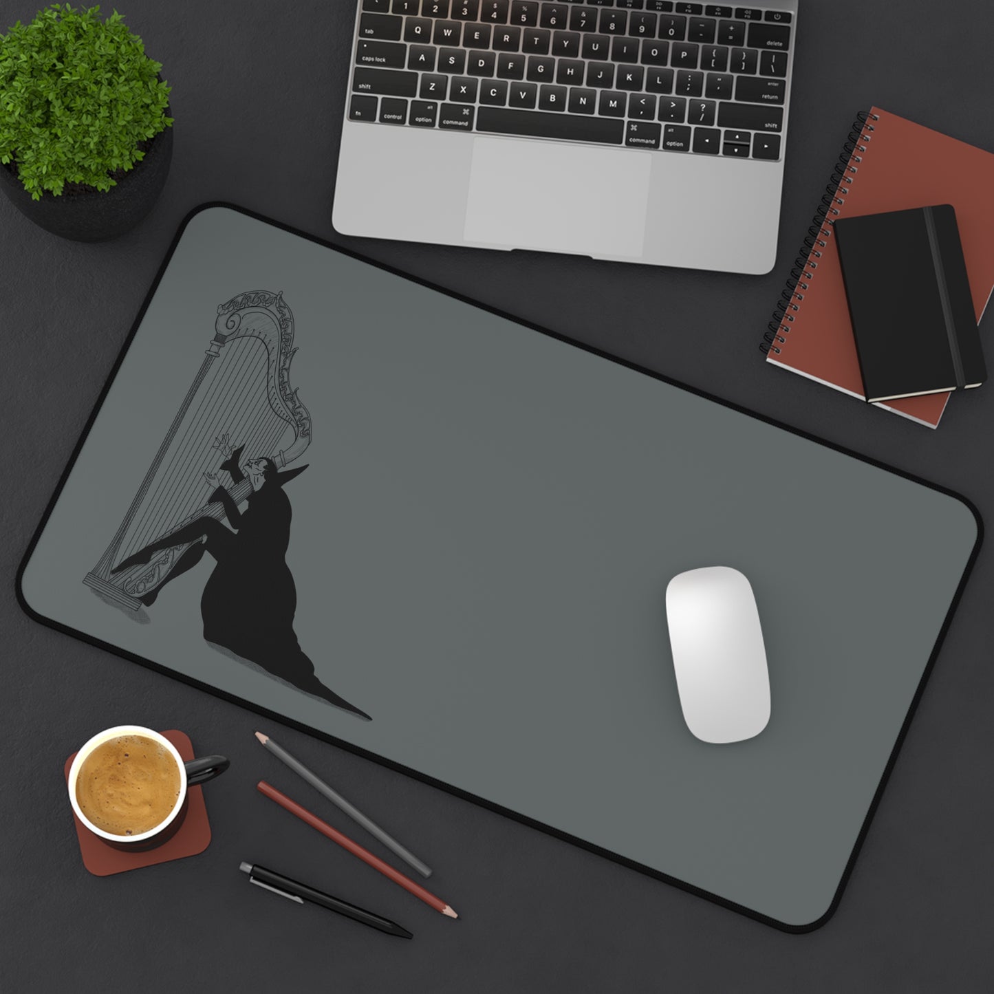 Dracula Harpist Desk Mat