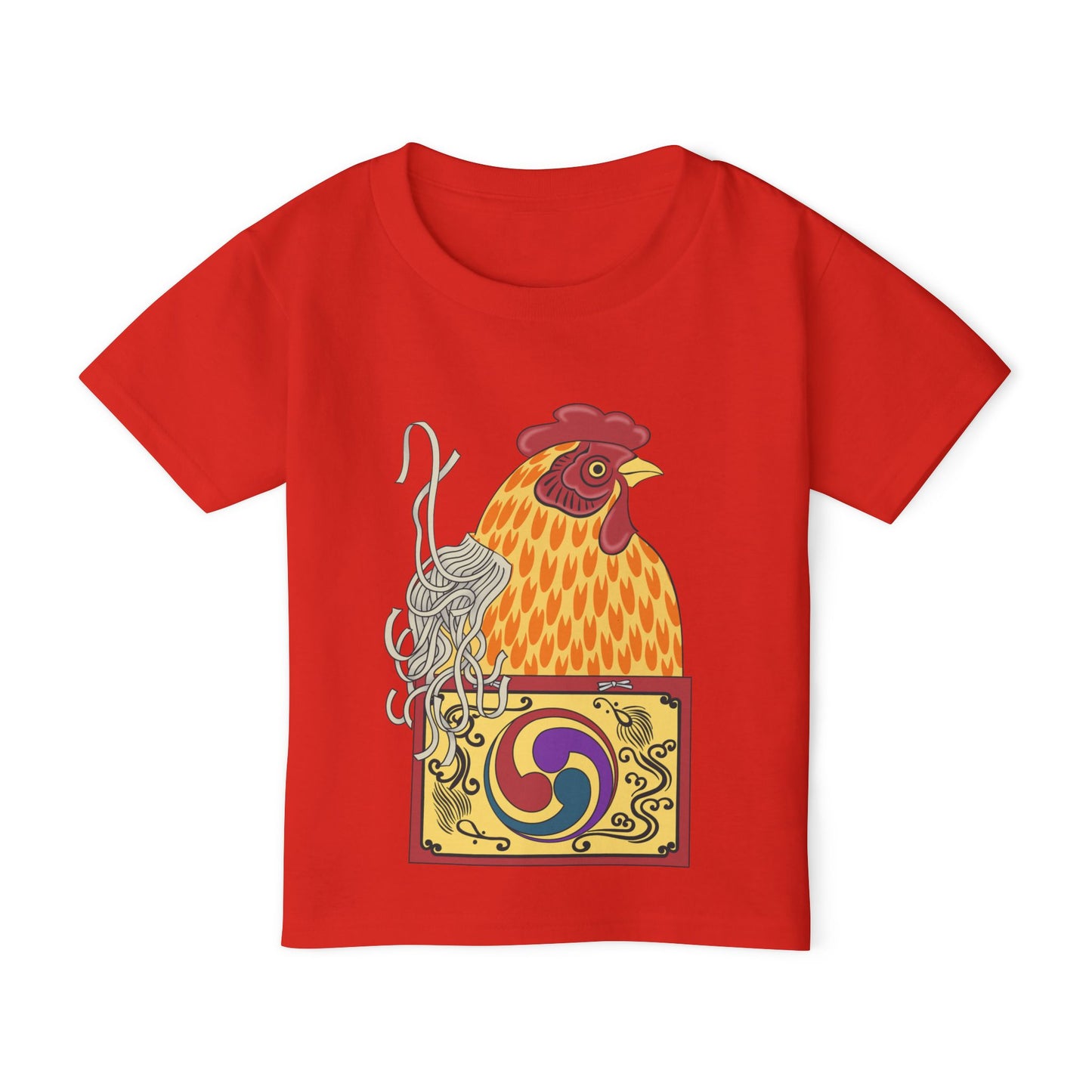 Japanese Rooster Toddler T-Shirt — Colorful Rooster Shimizu Seifū