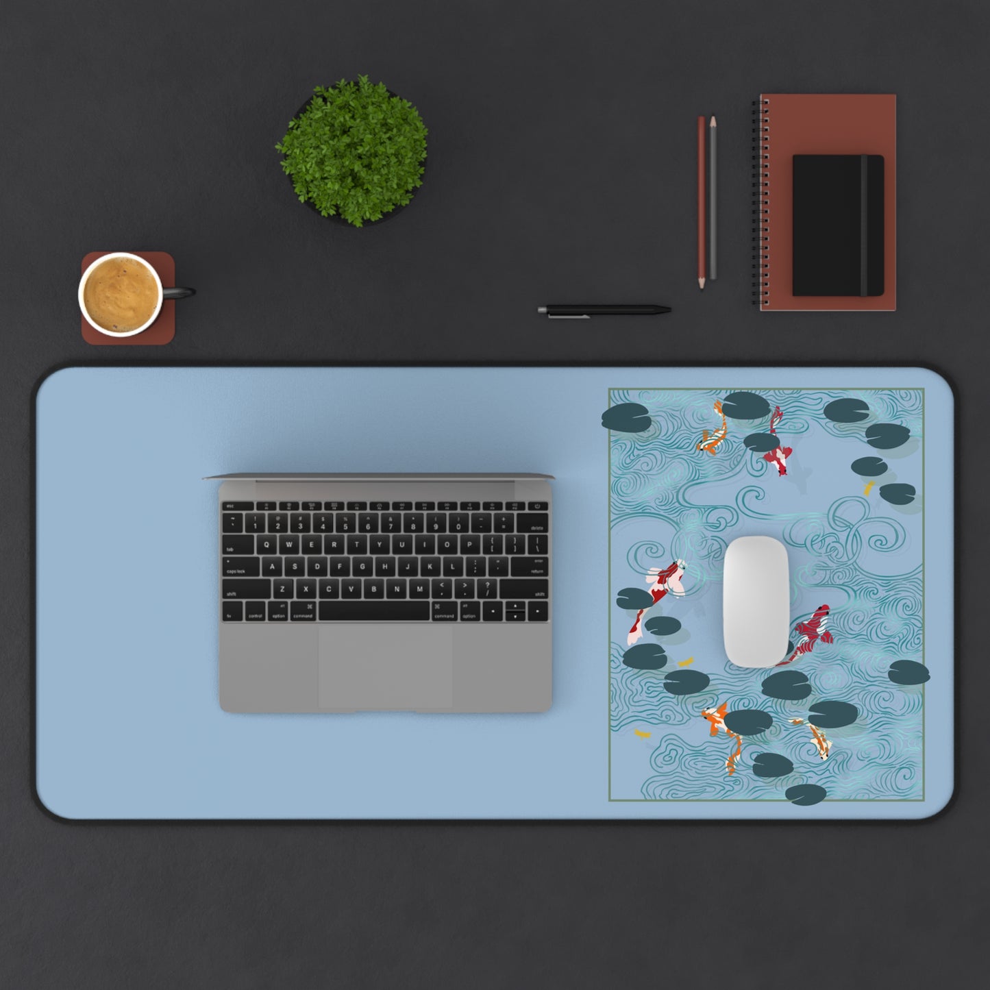 Serene Koi Pond Desk Mat