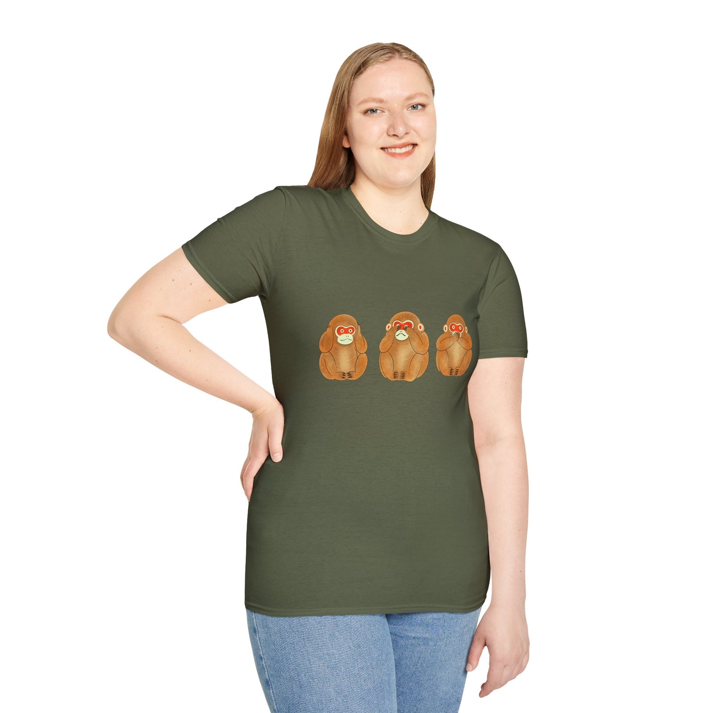 Three Wise Monkeys Fushimi clay doll Tshirt | Three Wise MonkeysGraphic Tee