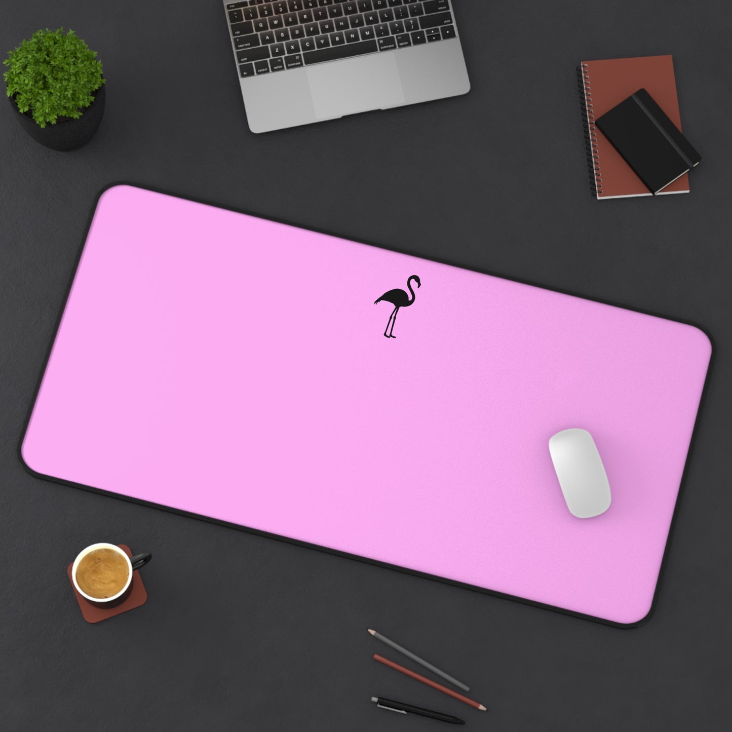 Pink Standing Flamingo Desk Mat