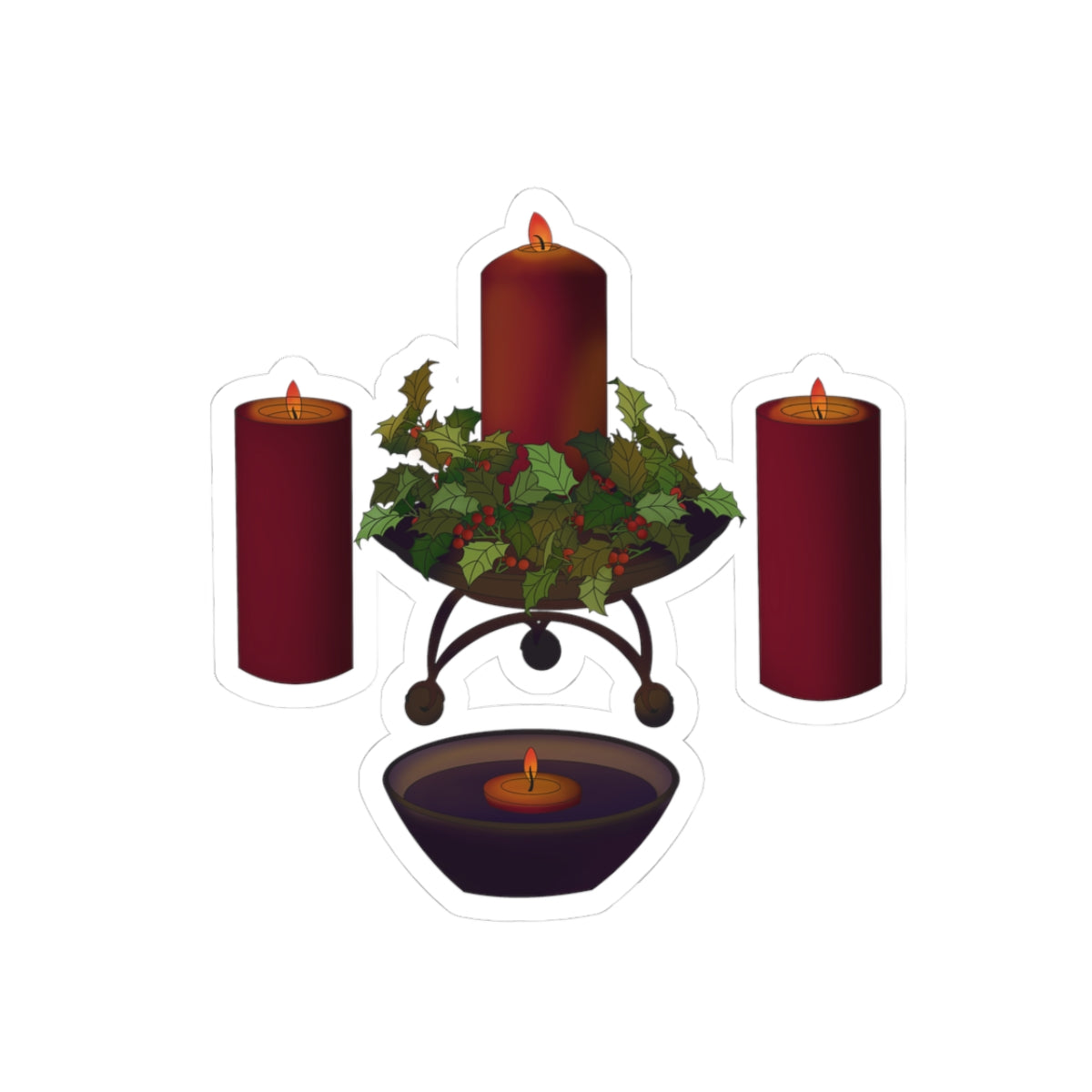 Yule Candle Altar Sticker