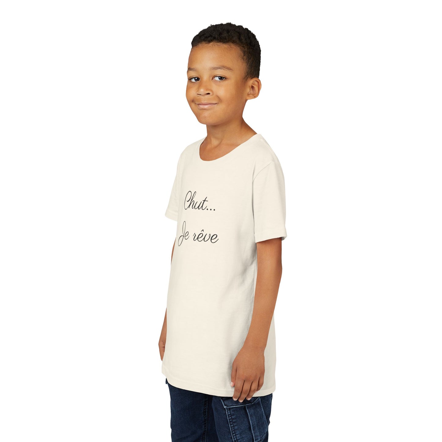 Youth Tee — "Chut... Je rêve" French Script Kids Shirt