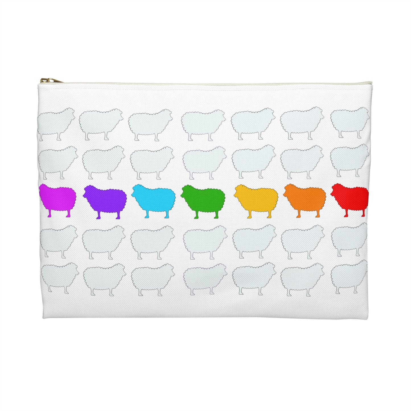 Rainbow Sheep Accessory Pouch, Fun Makeup Bag, Colorful Cosmetic Organizer, Gift for Animal Lovers, Cute Small Purse