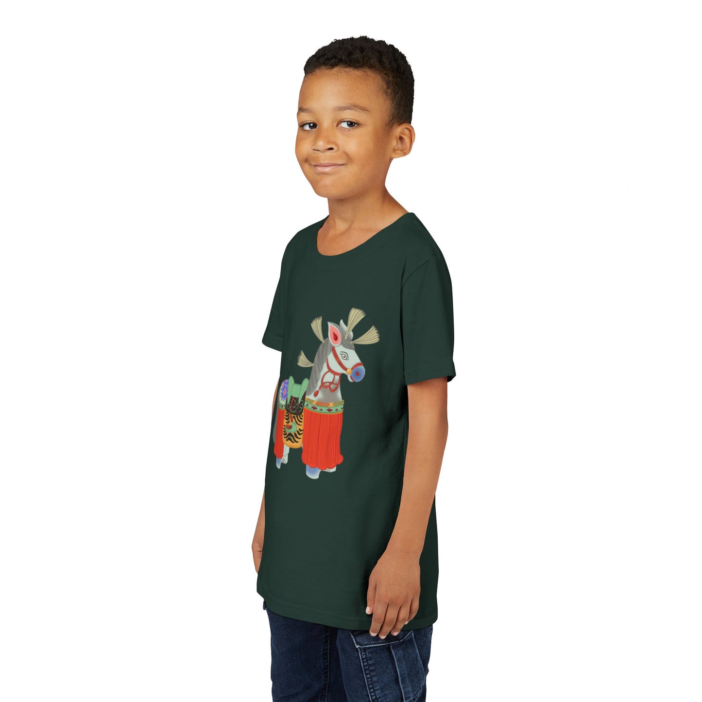 Japanese Folk Toy Horse Youth T-Shirt — Vintage Japanese Design