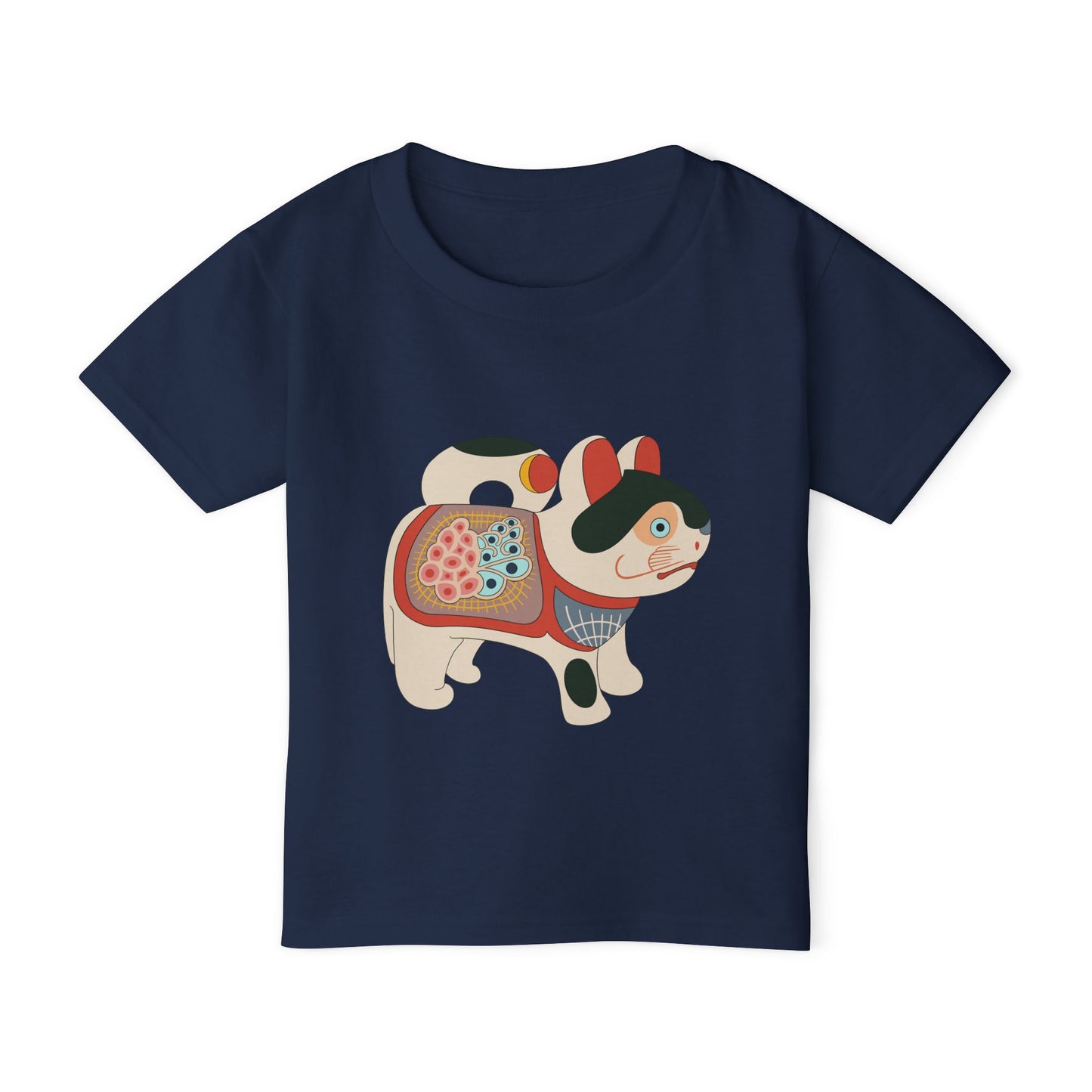 Lucky Inu Hariko illustration by Kawasaki Kyosen Toddler Tshirt — Japanese Lucky Cat Tee