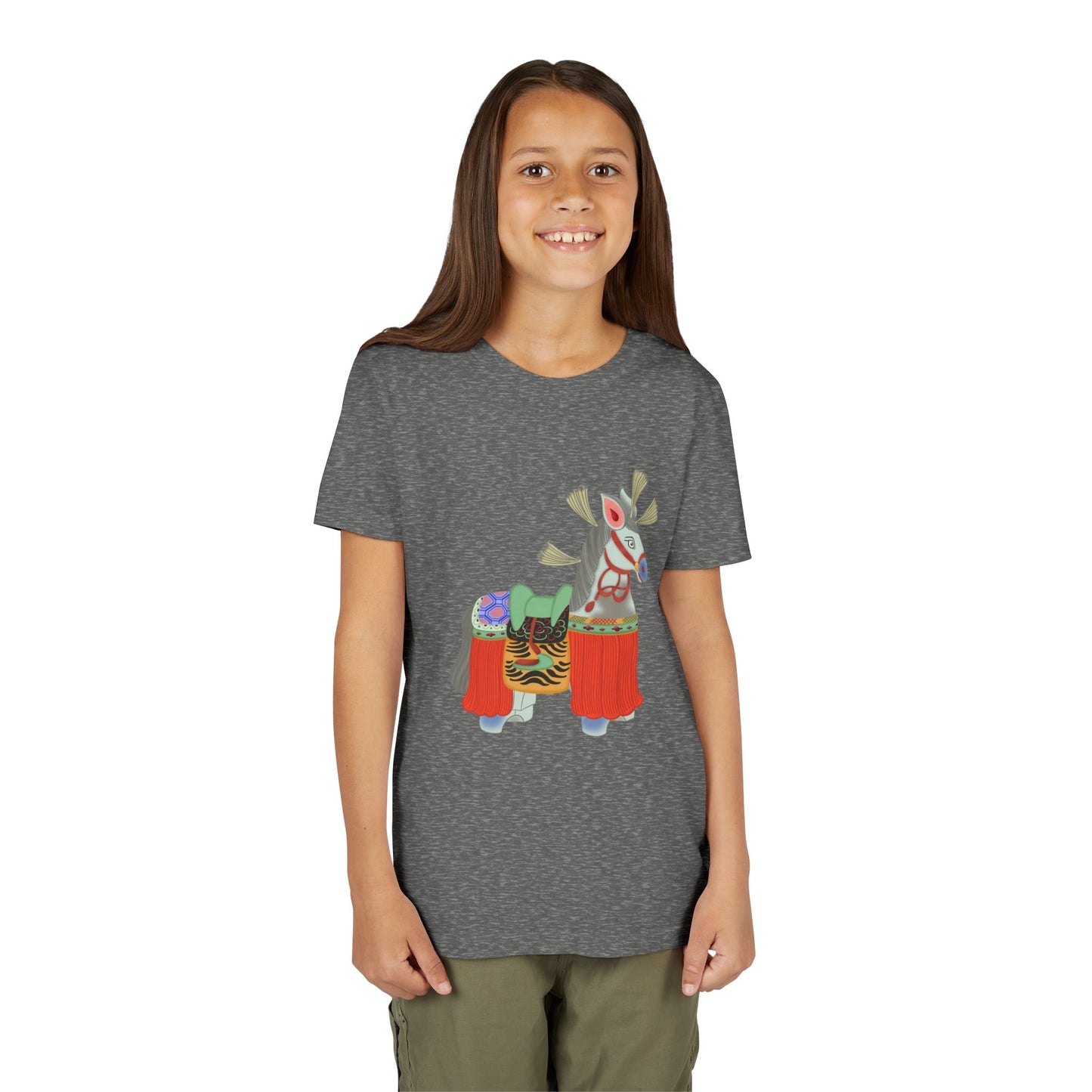 Japanese Folk Toy Horse Youth T-Shirt — Vintage Japanese Design