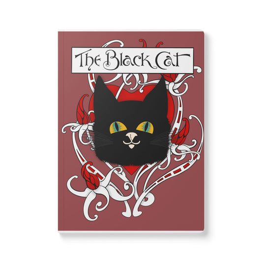 The Black Cat Heart Softcover Journal — Gothic Heart Art Notebook for Writing & Sketching