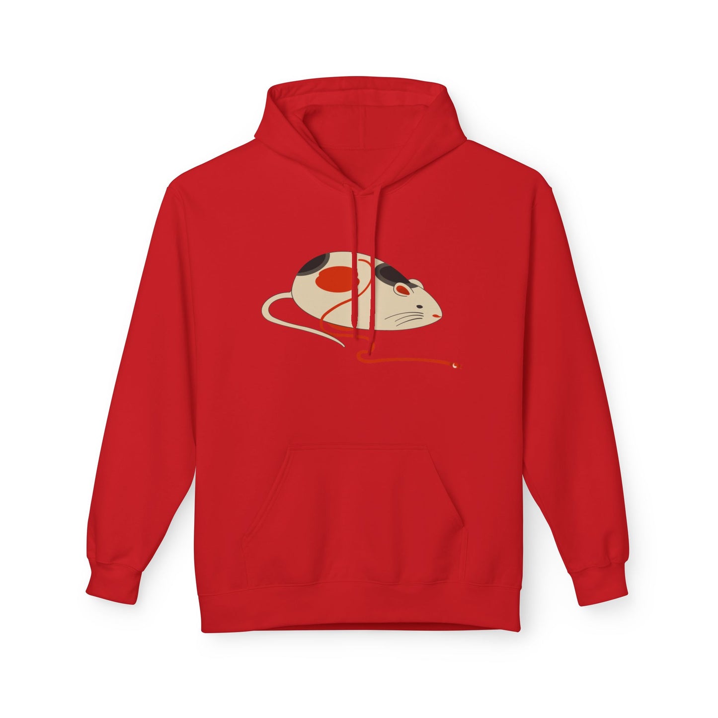 Japanese "Nezumi" Mouse Hoodie — Cute Calico Mouse Illustration Pullover
