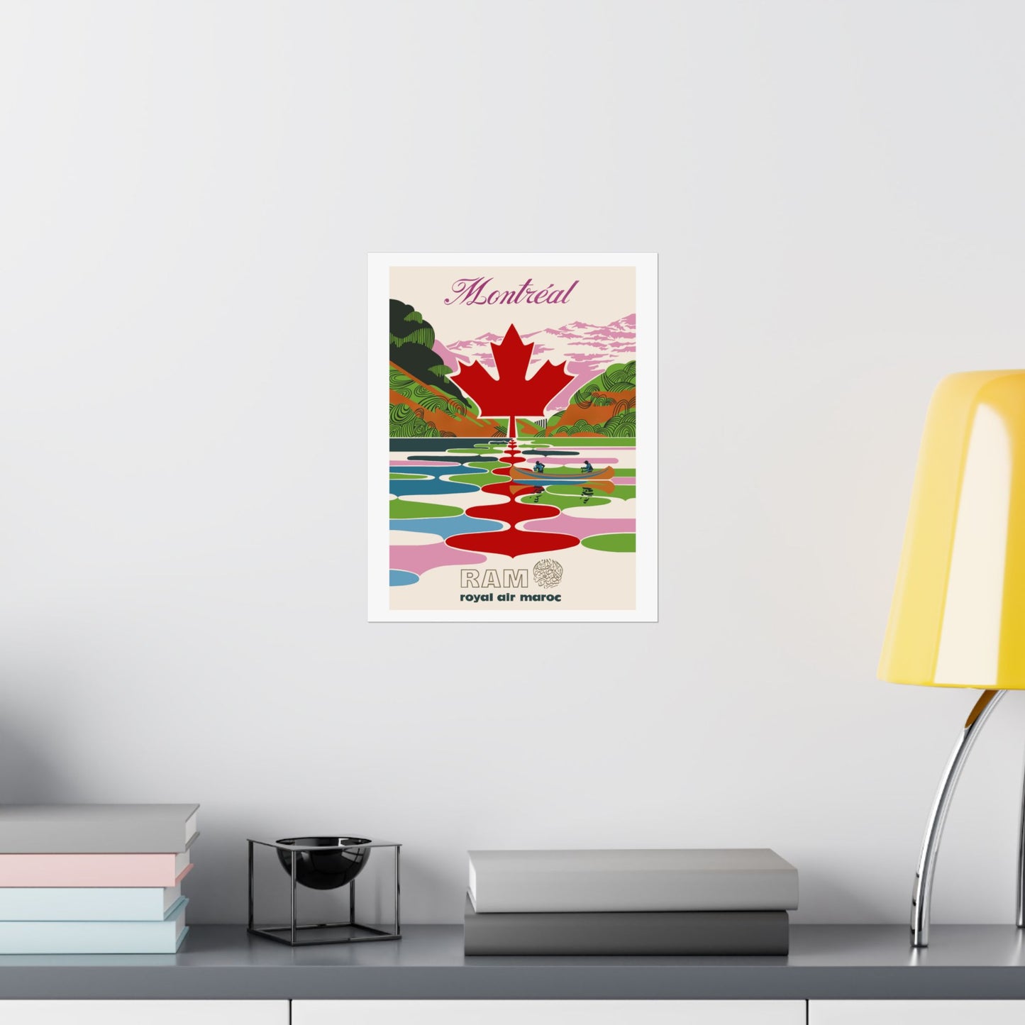 Vintage Air Travel Montreal Satin Poster Art