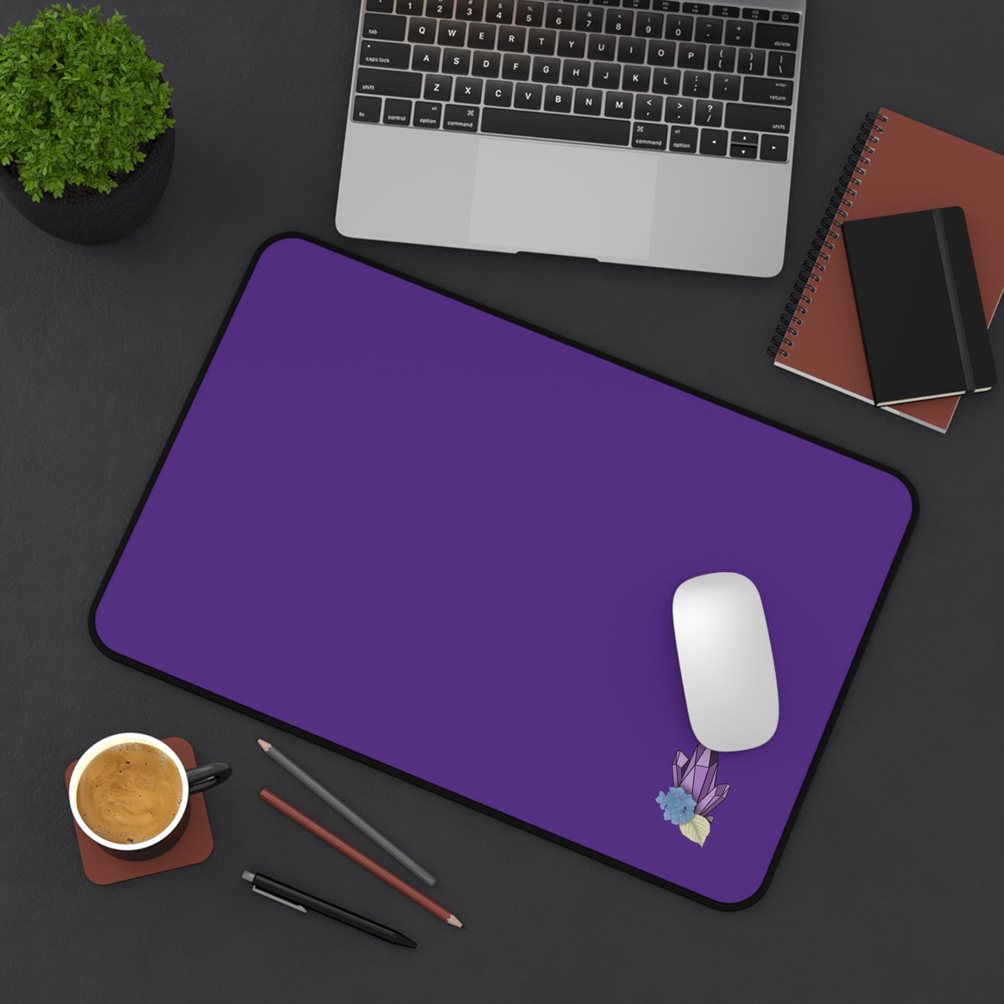 Elegant Purple Crystal Desk Mat