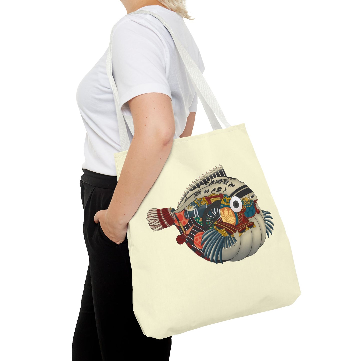 Puffer Fish Japanese Art Tote Bag — Colorful Japanese-Inspired Marine Illustration
