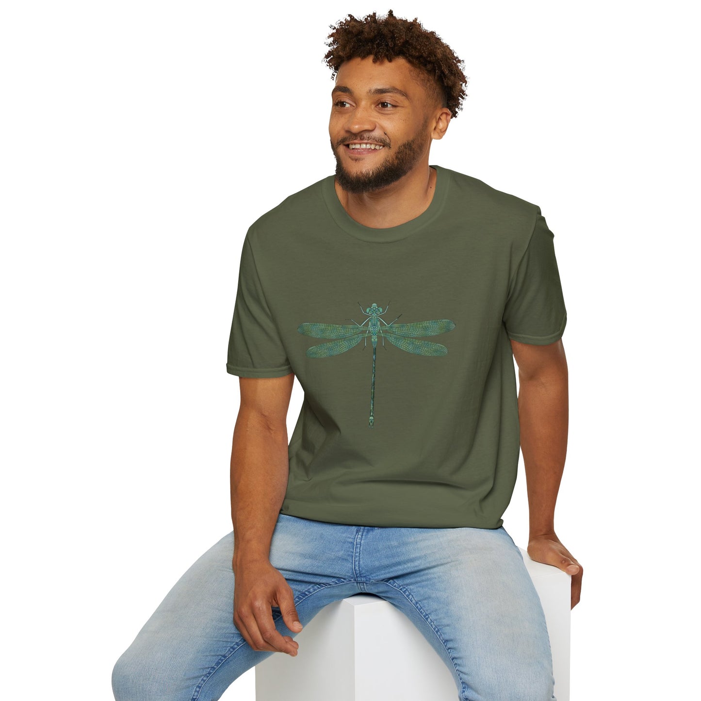 Green Dragonfly Graphic T-Shirt — Minimal Nature Tee