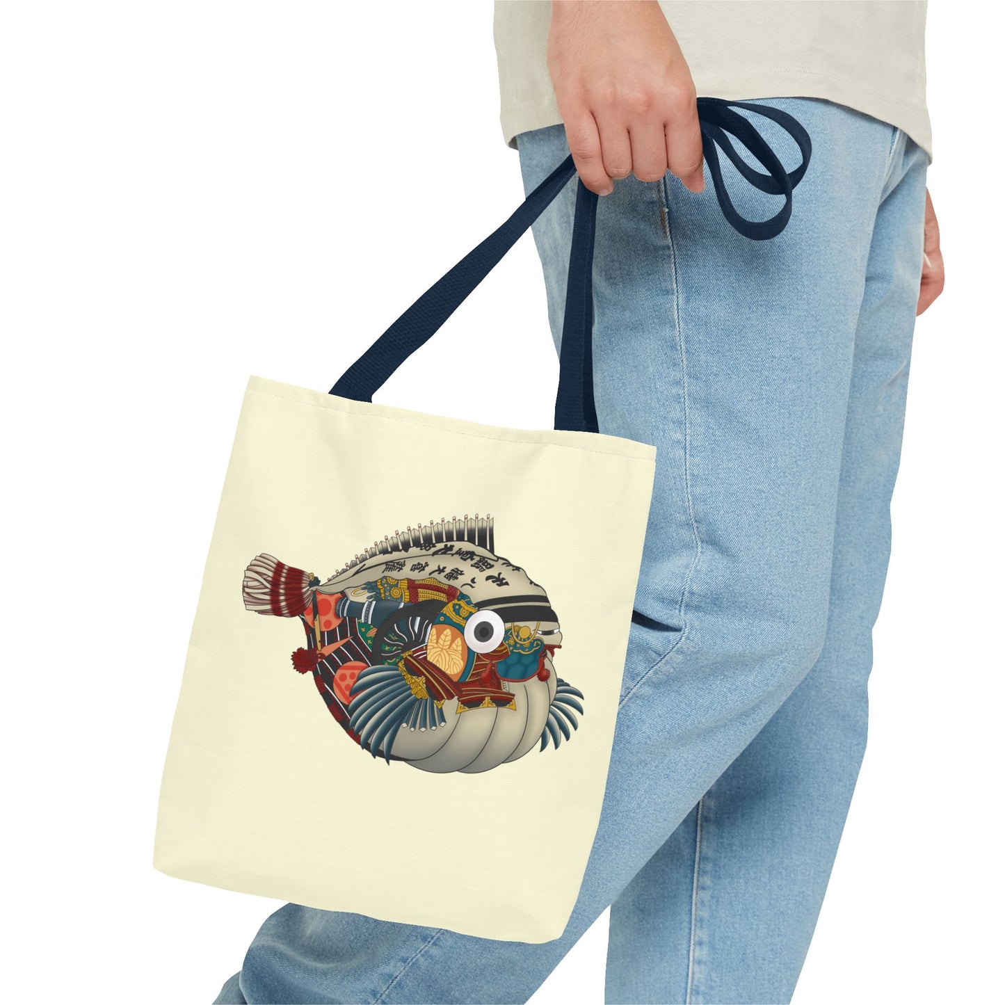 Puffer Fish Japanese Art Tote Bag — Colorful Japanese-Inspired Marine Illustration