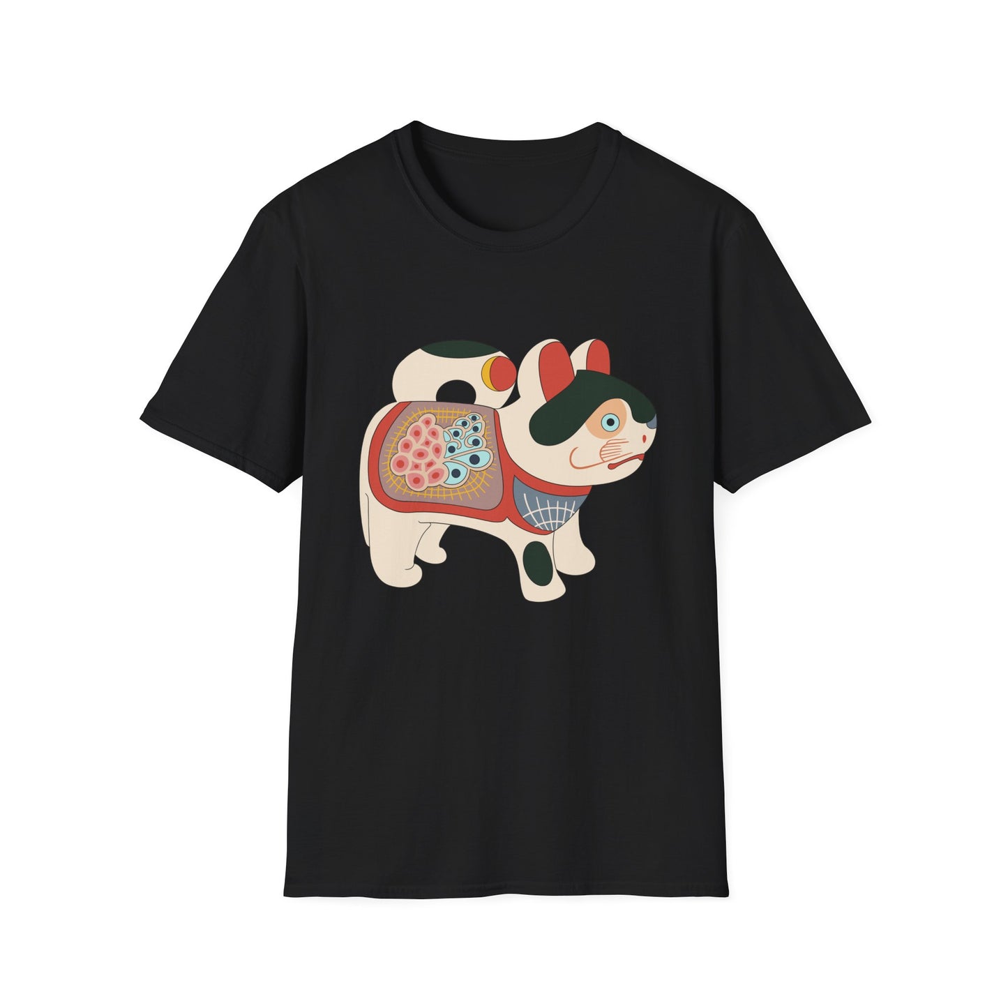 Lucky Inu Hariko illustration by Kawasaki Kyosen Tshirt— Japanese Lucky Cat Tee