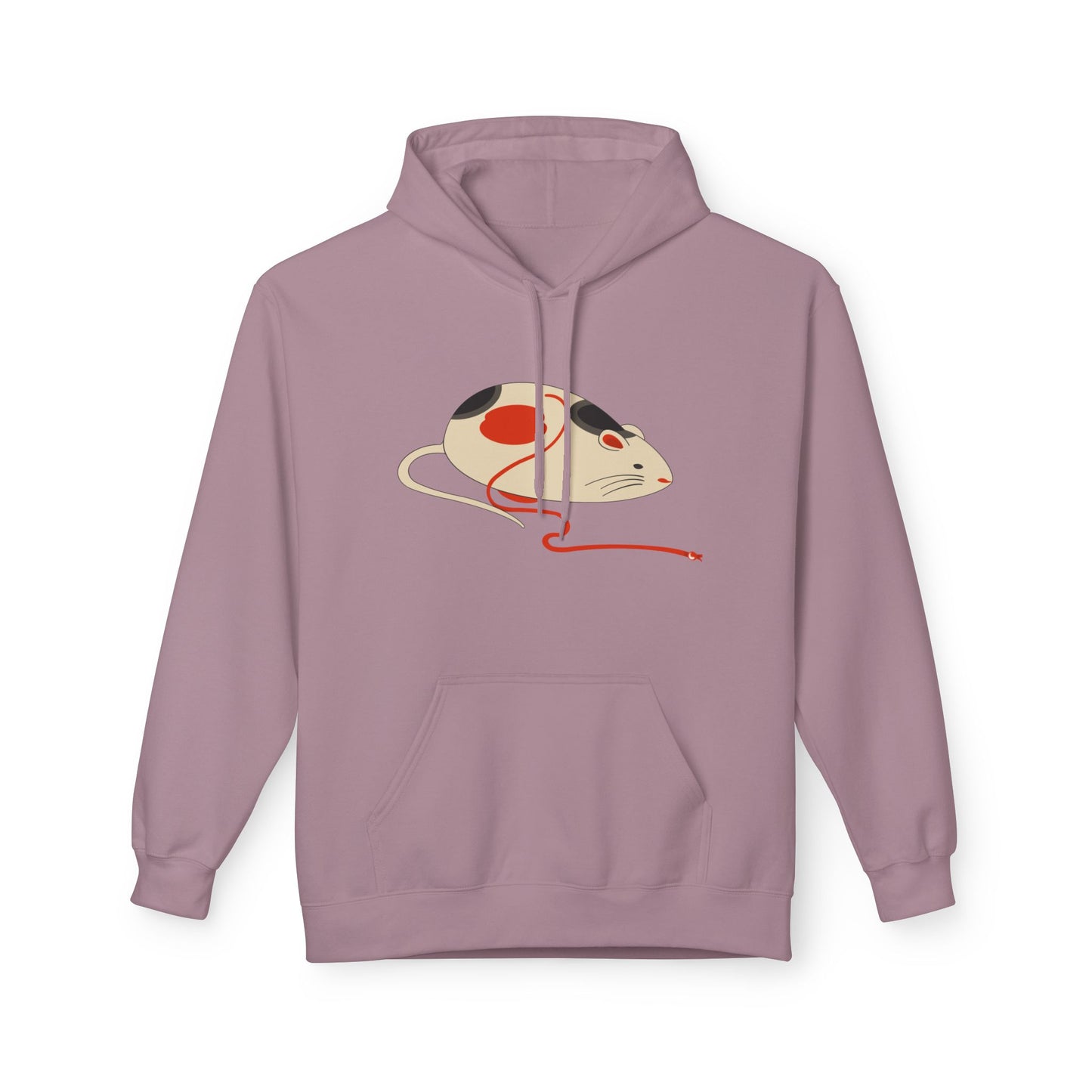 Japanese "Nezumi" Mouse Hoodie — Cute Calico Mouse Illustration Pullover