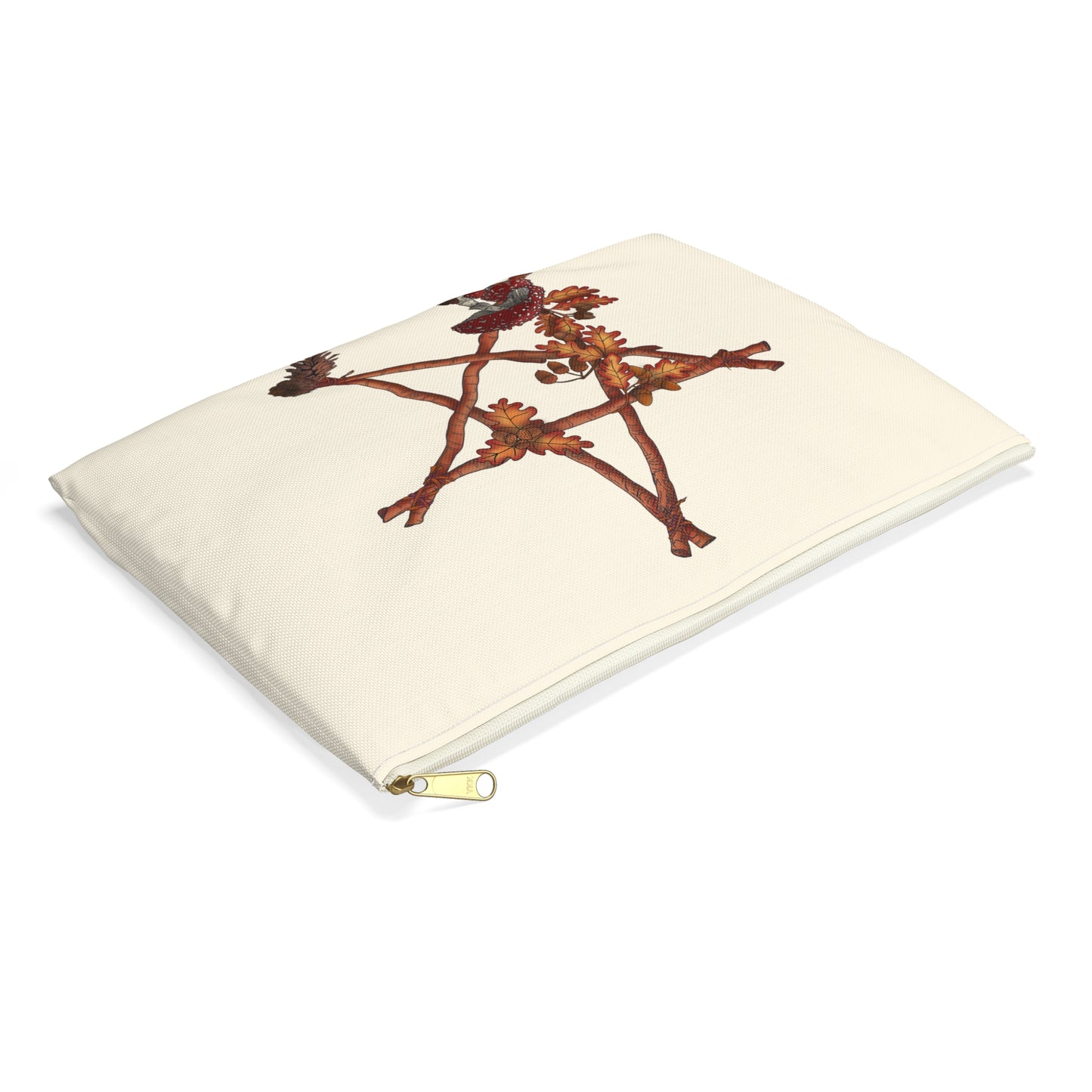 Mabon Accessory Pouch with Nature Motif, Ideal for Gifts, Travel, Makeup, Organzier, Eco-Friendly, Seasonal Decor